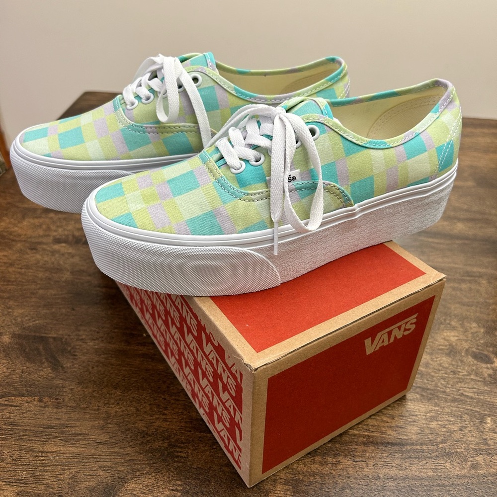 Vans Women's Pastel Checkered Platform Sneakers